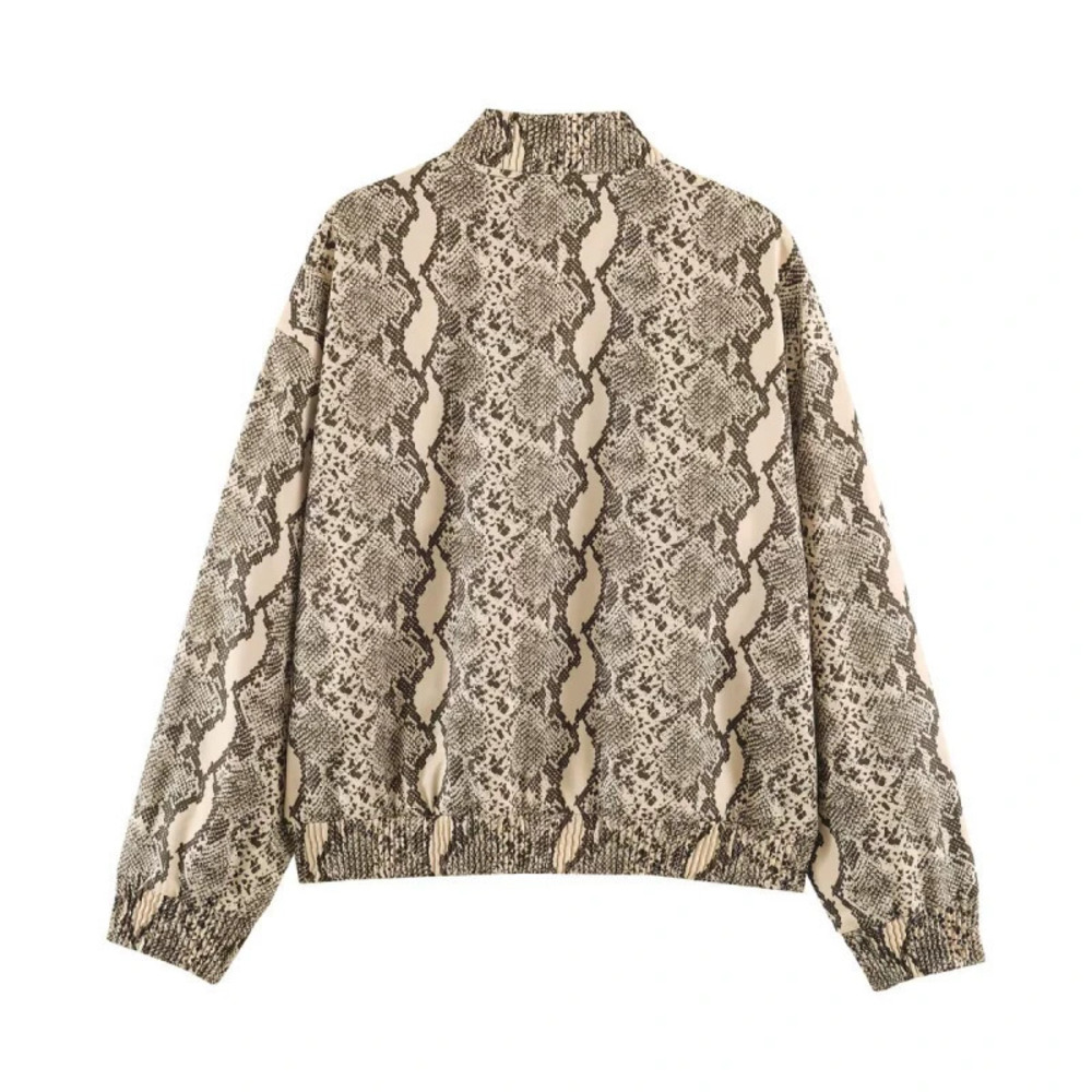 ZARA Fashion Snake Print Cropped Jacket
